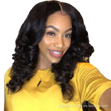 Cuticle Aligned Wholesale Brazilian 100% Human Swiss HD Transparent Pre- plucked Lace Front Virgin Hair Wigs for Black Women